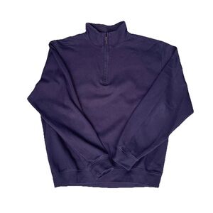 Scott Barber Pima Cotton 1/4 Zip Sweater Mens Medium Mock Neck Long Sleeve Navy